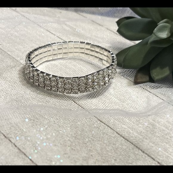 👰♀️ Bridal Rhinestone stretch bracelet - Picture 1 of 1